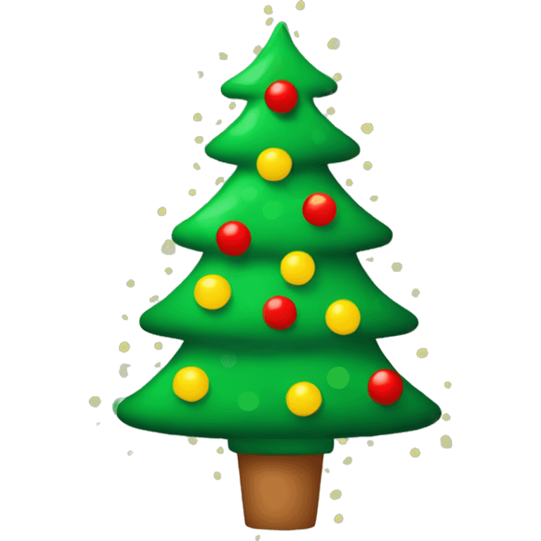 Christmas tree with polka dot bals emoji