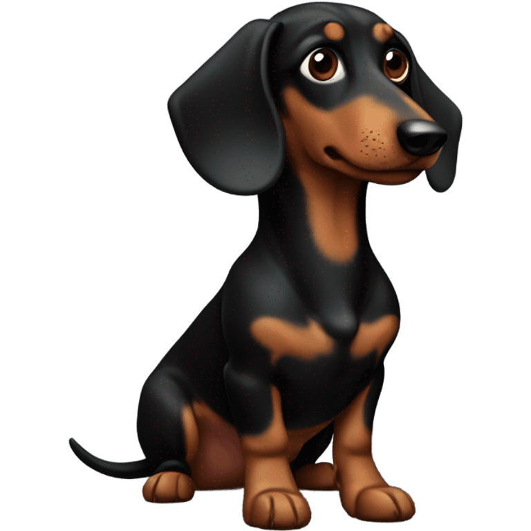 sausage dog black and brown emoji