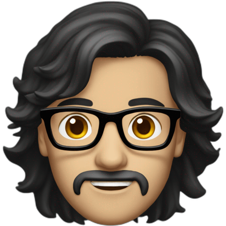 Douglas Leonard with glasses and dark hair wearing a black shirt emoji