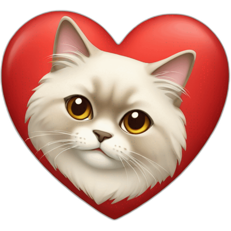 Himalayan cat in red heart emoji