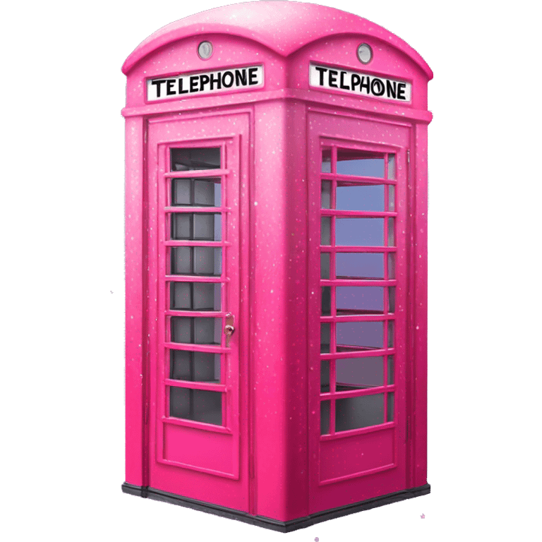 Pink ombre telephone booth with glitter  emoji