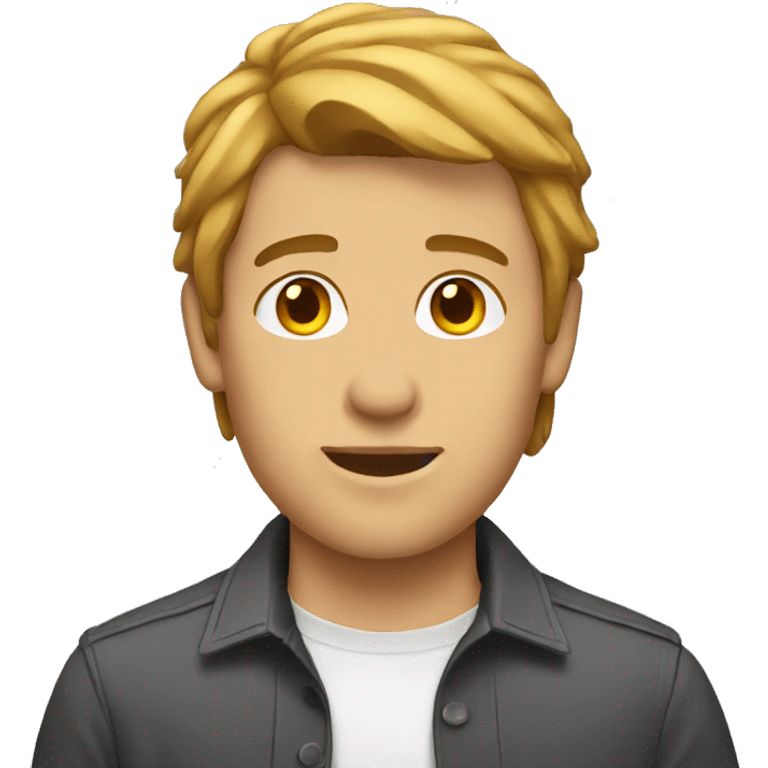 Guy with hazel hair short mullet  emoji