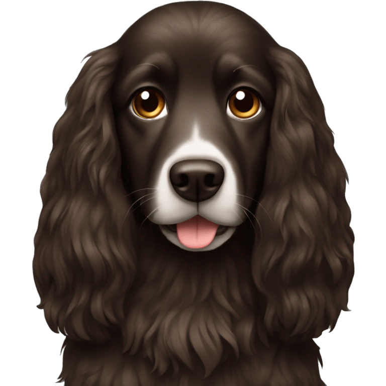 Dark brown long hair dog  emoji