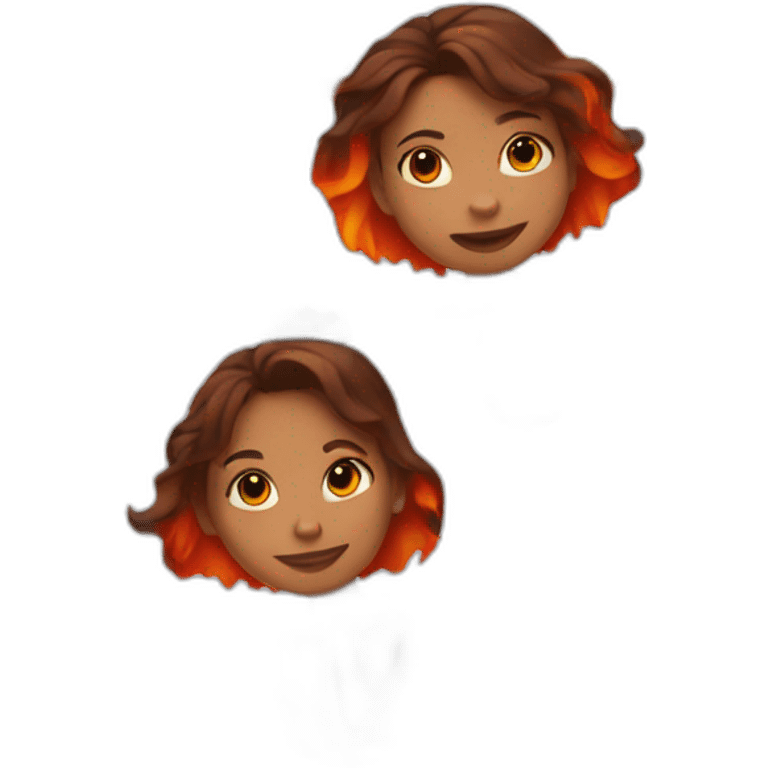 girl with fire as hair emoji