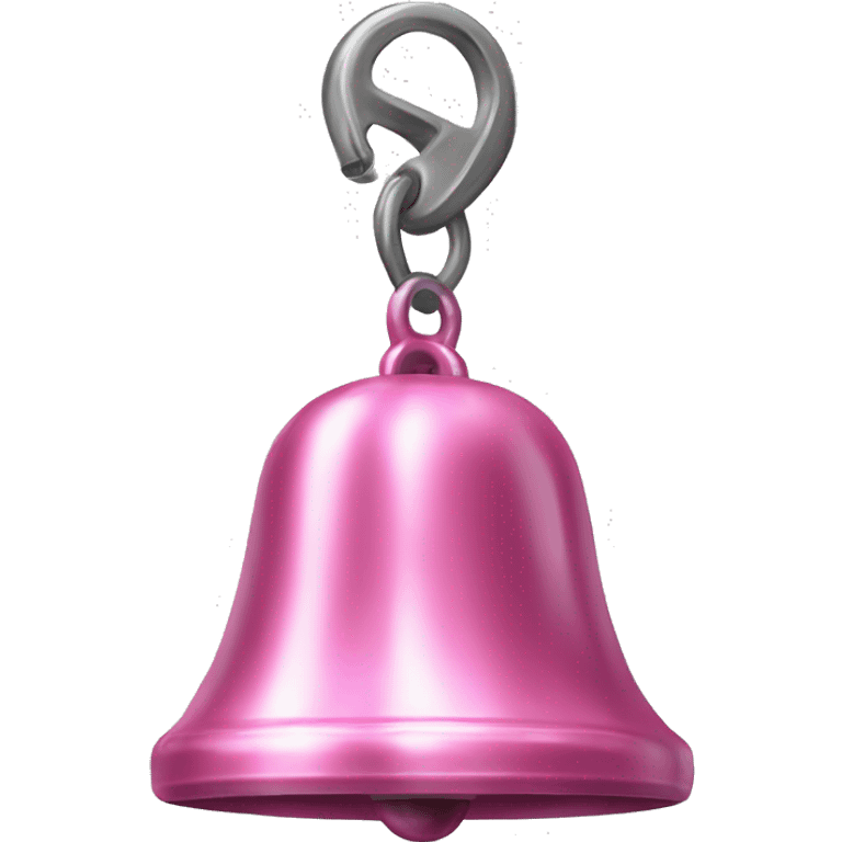 Realistic single spherical metallic pink bell. emoji