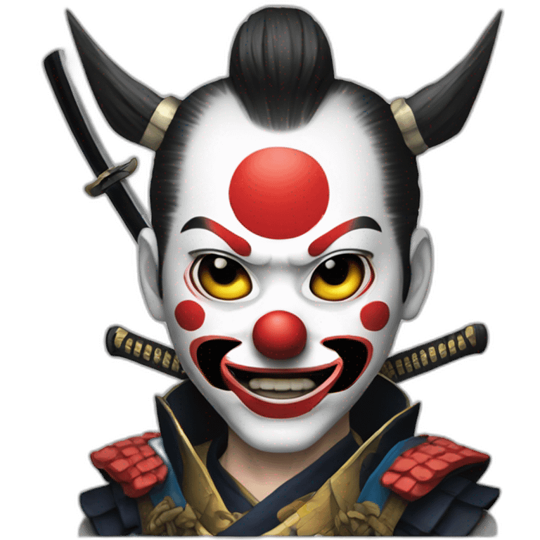 clown samurai japan katana evil emoji