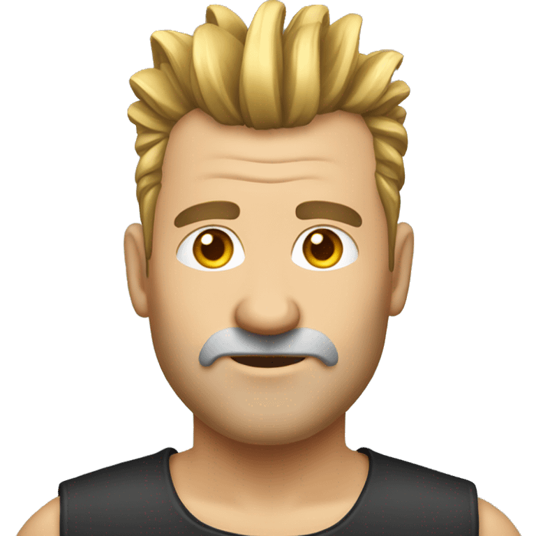 European, golden Mohawk hairstyle, man, middle-aged. emoji