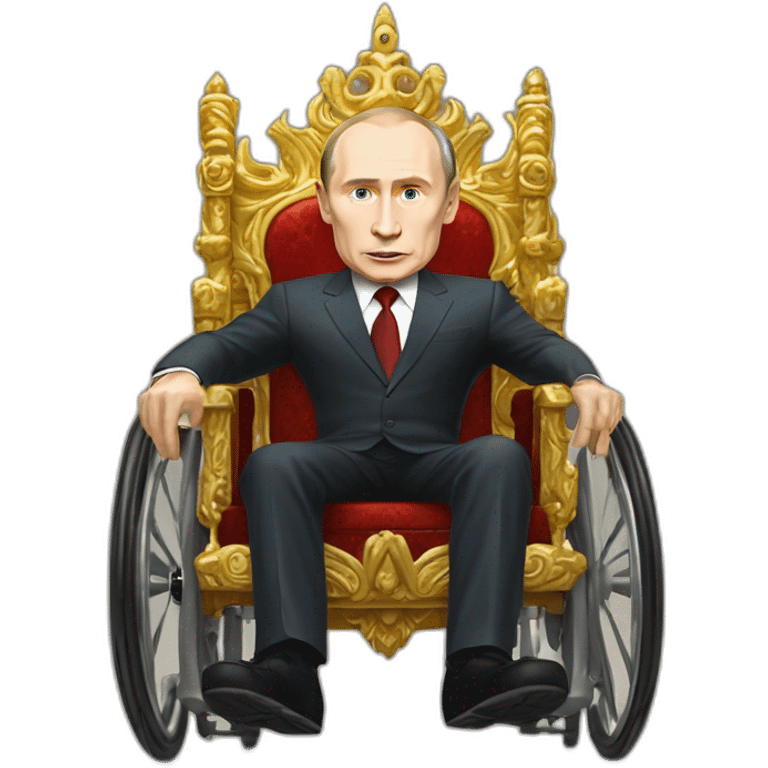 furious vladimir putin monke rides golden throne wheelchair emoji