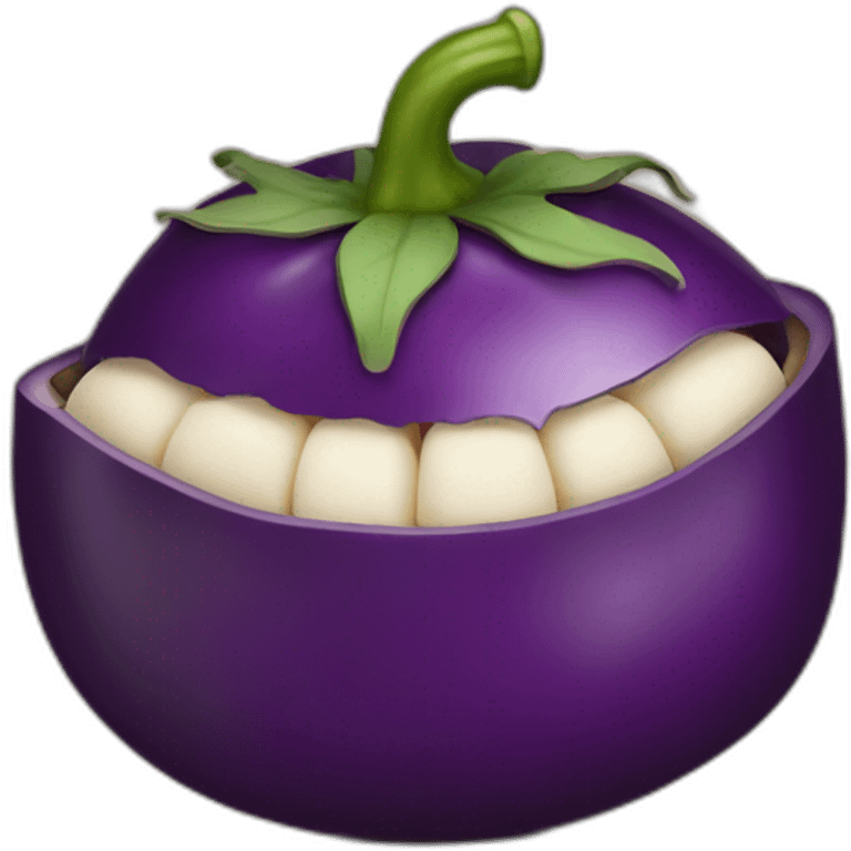 Aubergine dans la bouche emoji