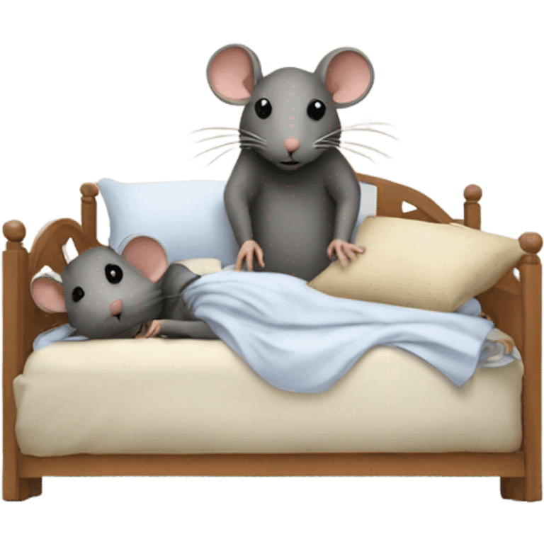 Rat and a human in a bed together emoji