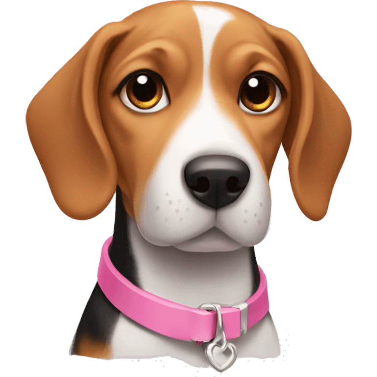 cute Beagle with pink collar emoji