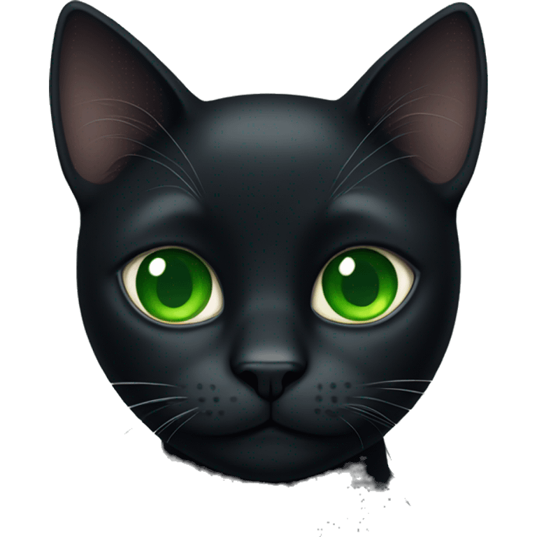 Black cat with green eyes  emoji