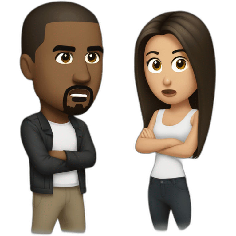 Kanye West and Kim fighting emoji