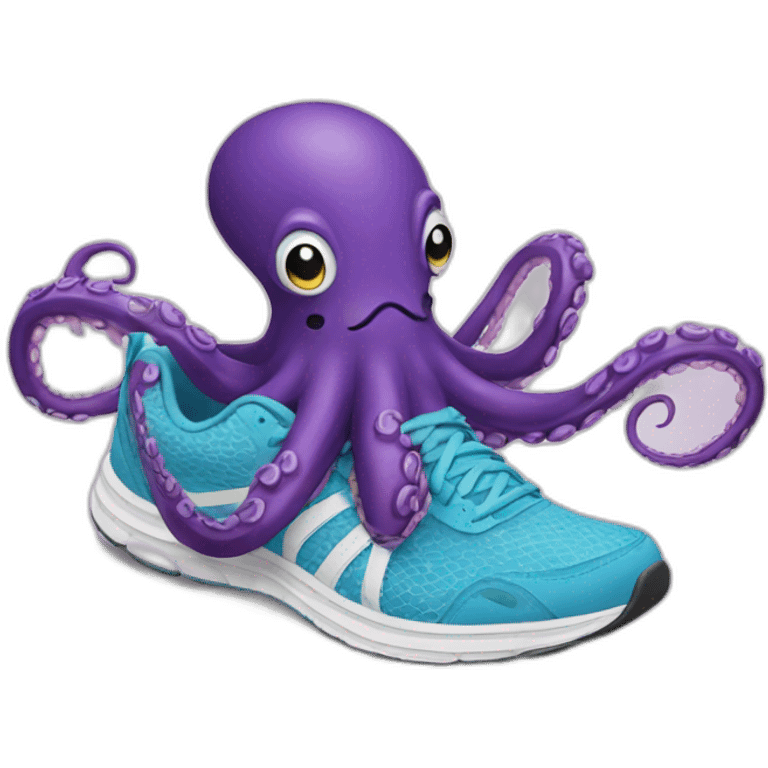 Octopus in running shoes emoji