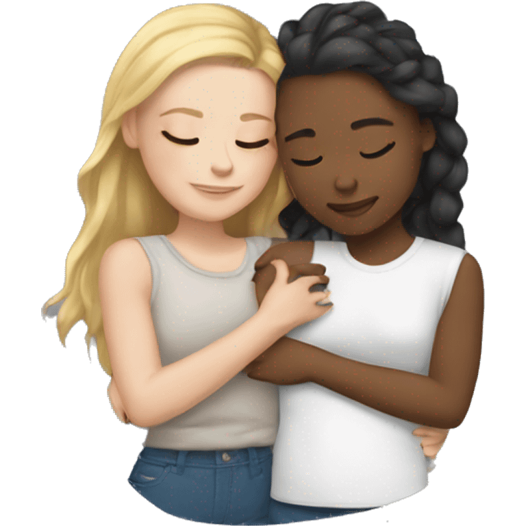 White girls cuddling emoji