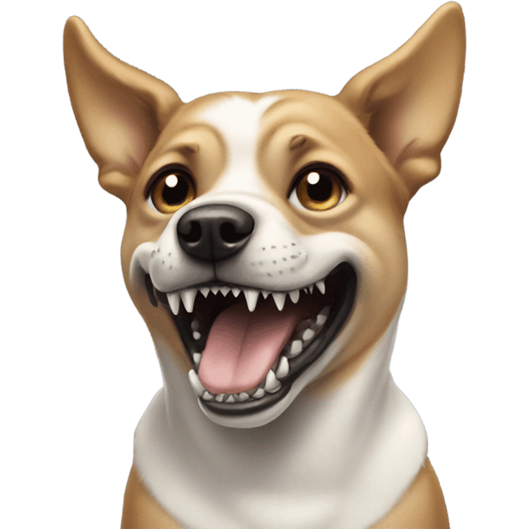 Dog with shark teeth emoji