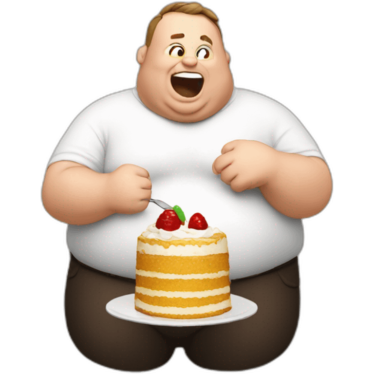 fat man eating cake emoji