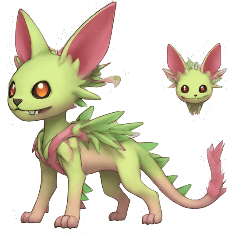 cute cool edgy ethereal magical alien punk Digimon-Fakemon-animal full body emoji