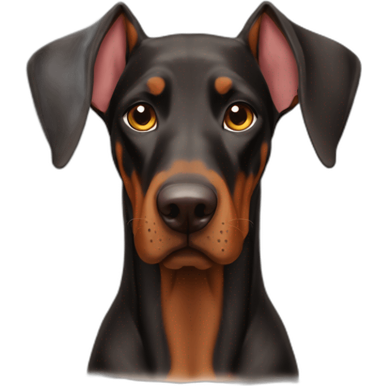 Doberman floppy ears down emoji