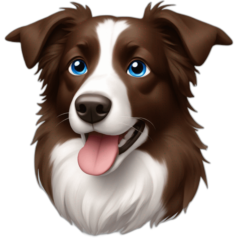 brown border collie with blue eyes emoji