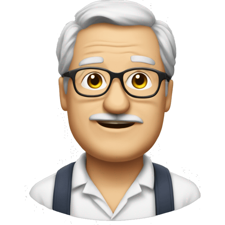 fat old chemistry teacher with latzhsen and glasses, emoji