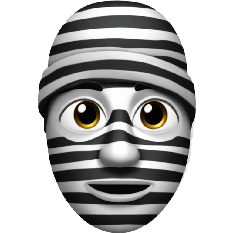 black and white striped robber emoji