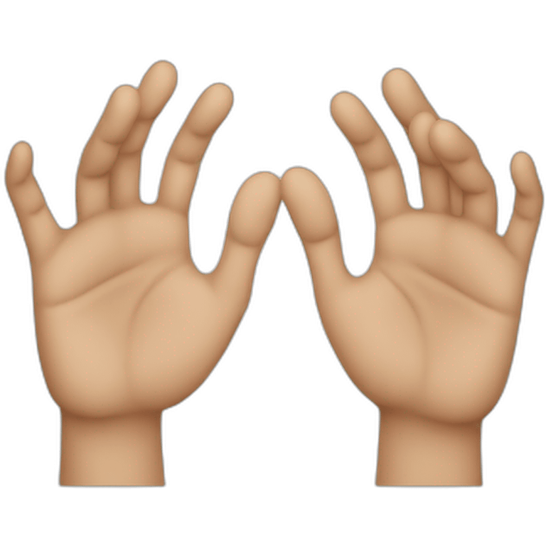 two hands showing  emoji