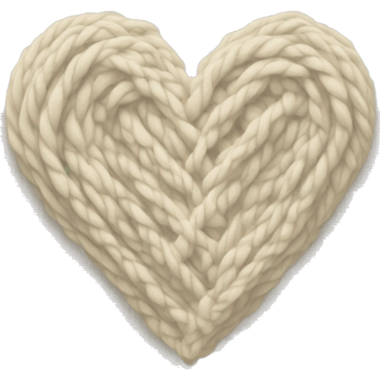 Cream Cable knit heart emoji