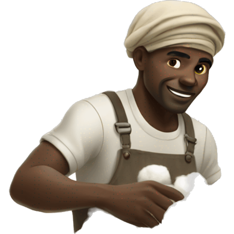 African man harvesting cotton emoji