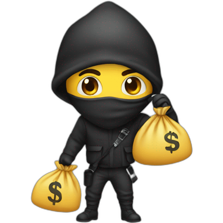 Thief with bag of money emoji