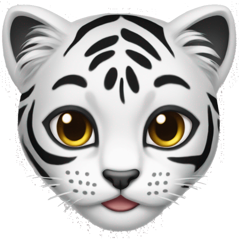 Cat black and white tiger emoji