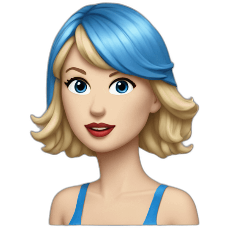 Taylor swift whit a blue bodysuit emoji