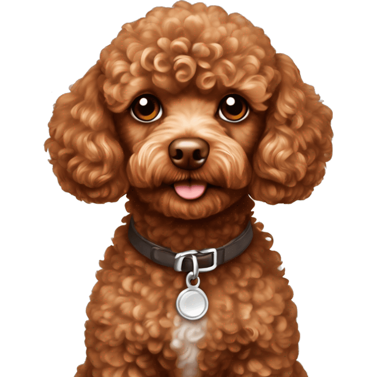 toy poodle red brown with white spot on chest emoji