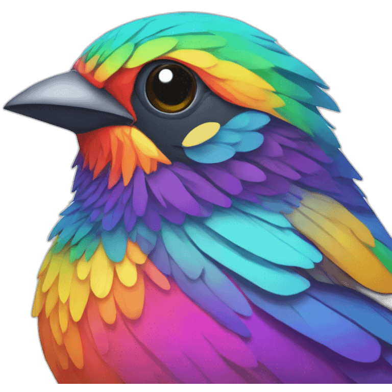 psychedelic colorful sparrow emoji