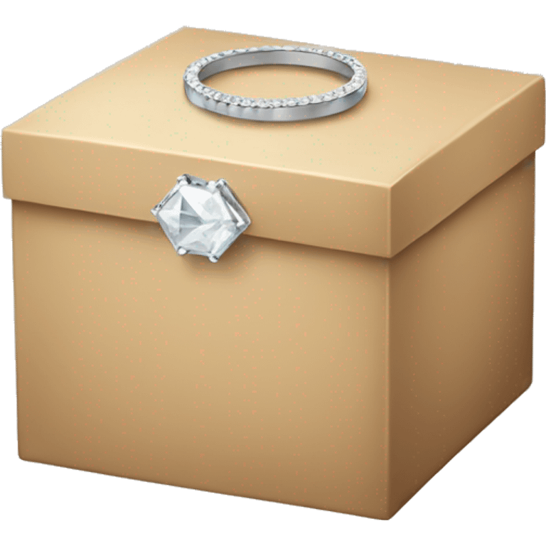 beige box with diamond ring emoji