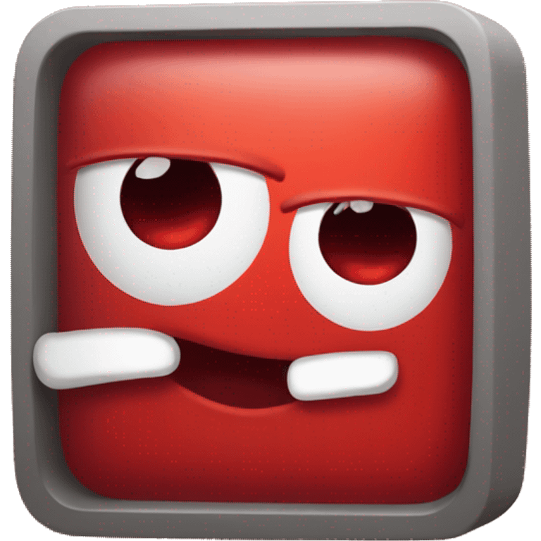 red rectangle with rounded edges emotion of surprise emoji