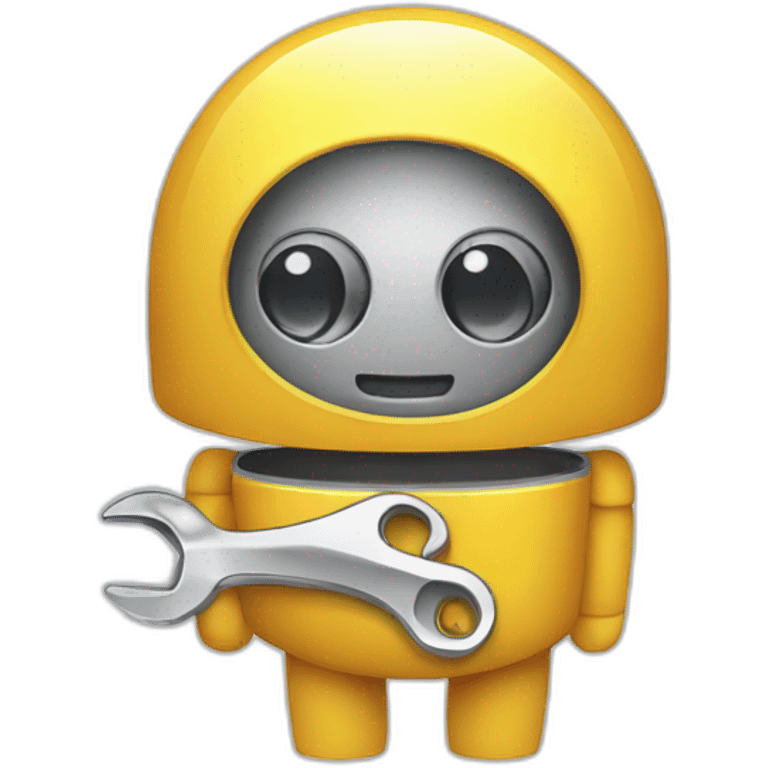 Smilling bot with a wrench emoji