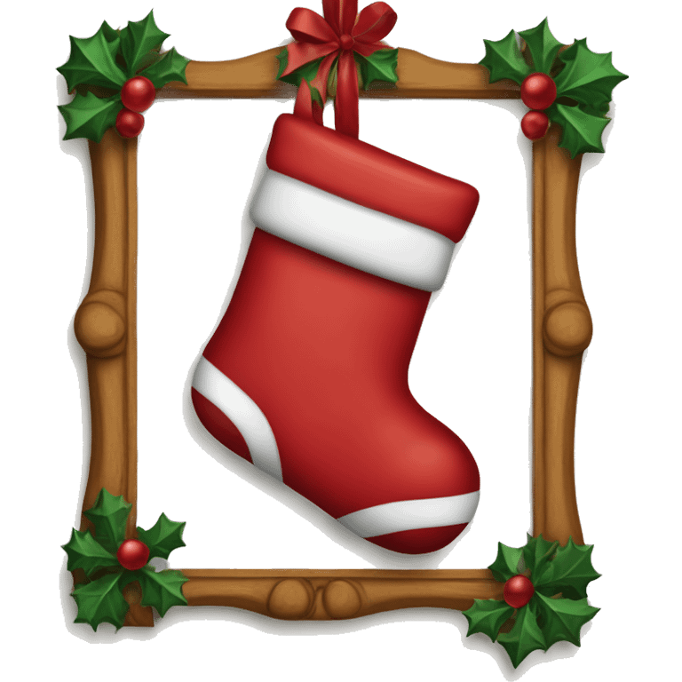 christmas stocking being hung on a wall emoji