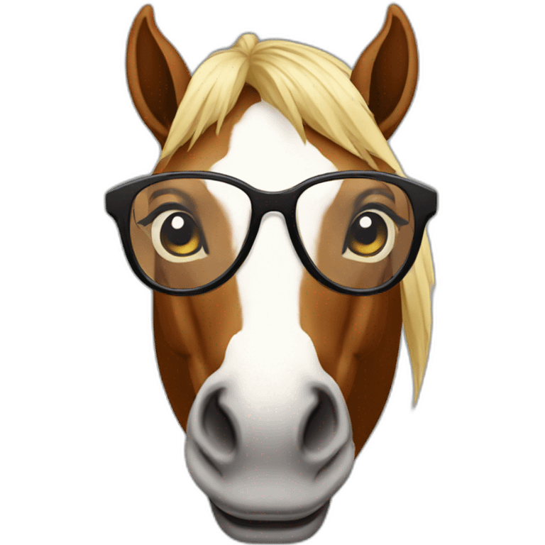 Horse with glasses emoji