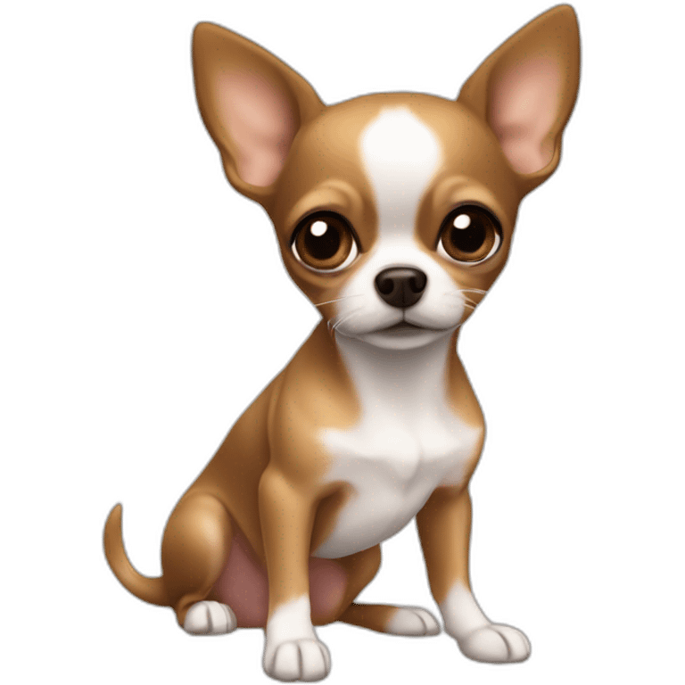 Perro Chihuahua color café con niña emoji