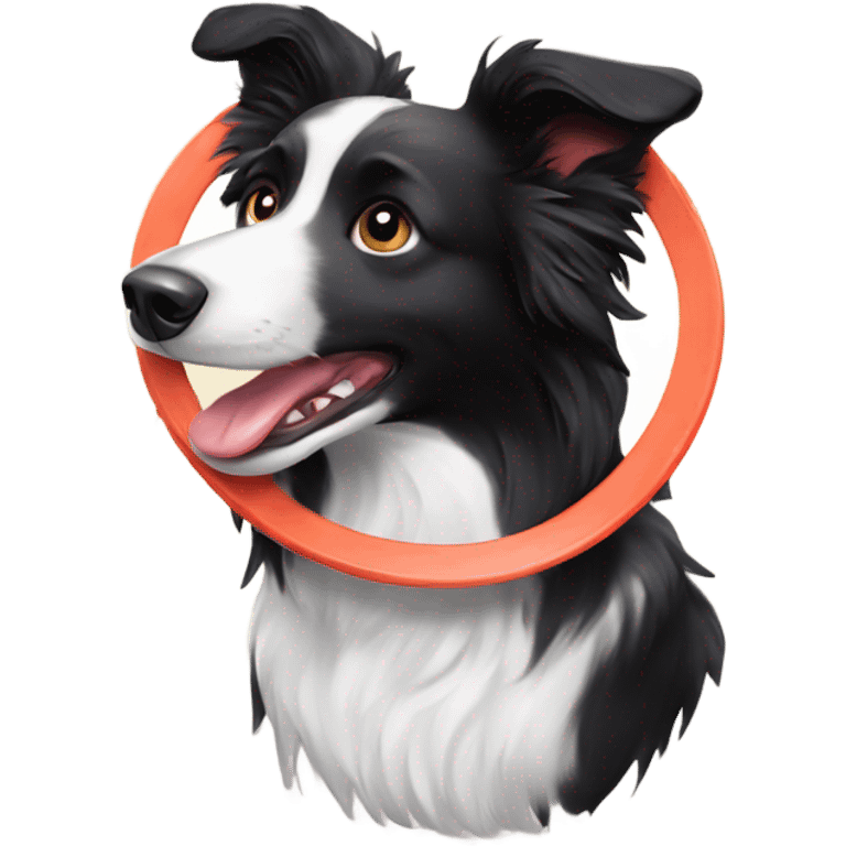 Border collie with frisbee  emoji