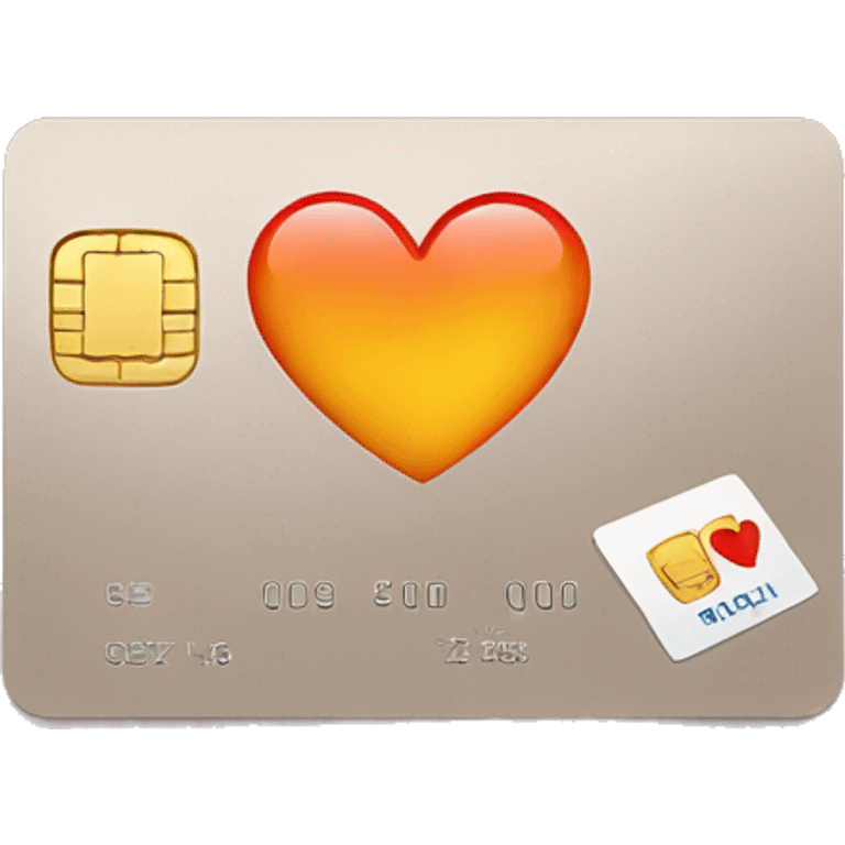 bank card and heart emoji