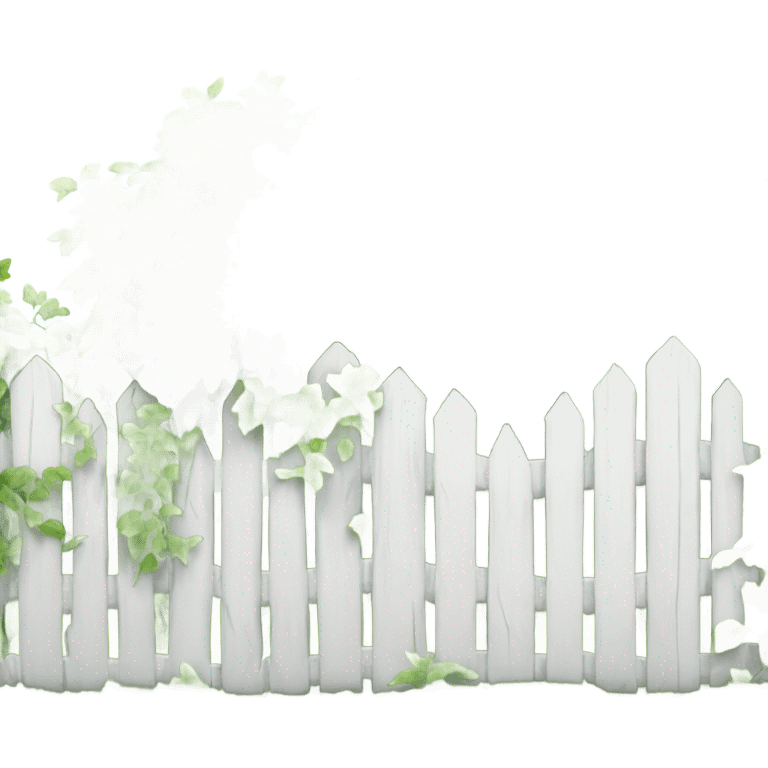 White fence with vines growing up it emoji