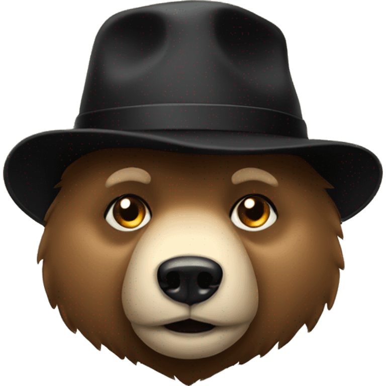 Bear with black hat  emoji