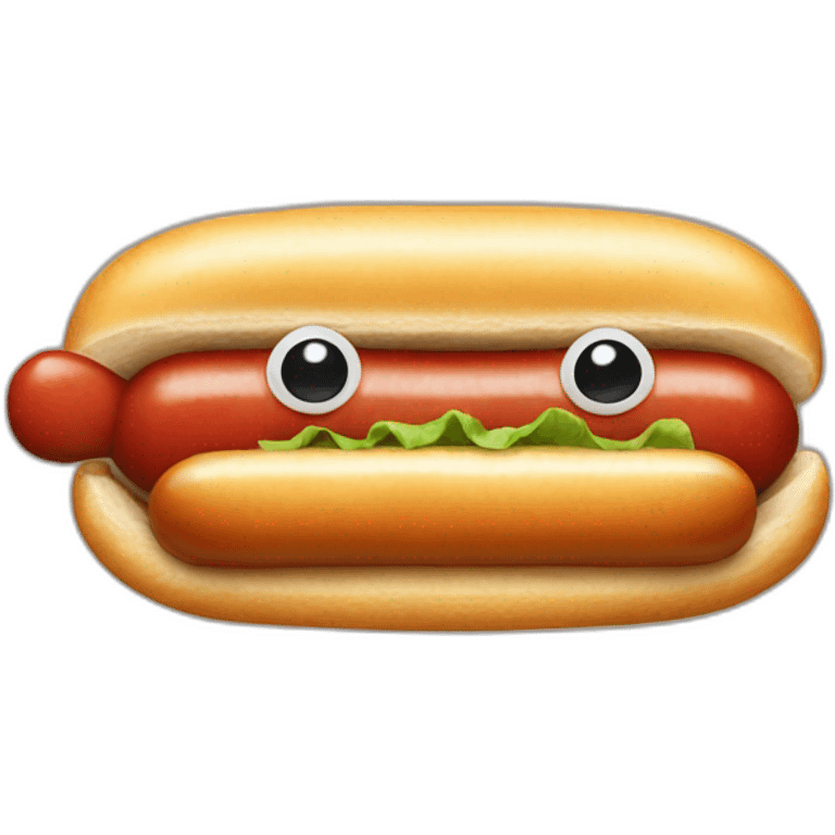 A hotdog with a nose emoji