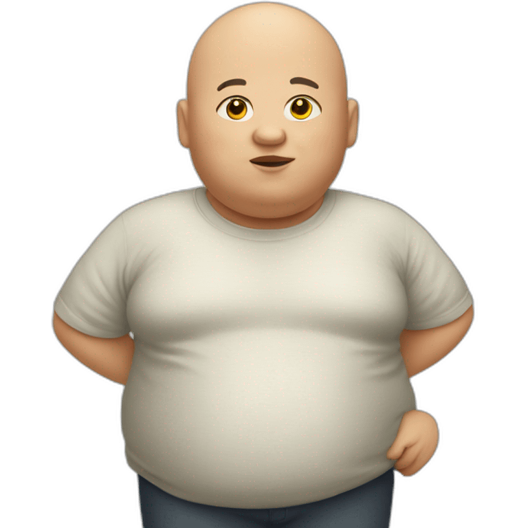 Fat kid with bald hair emoji