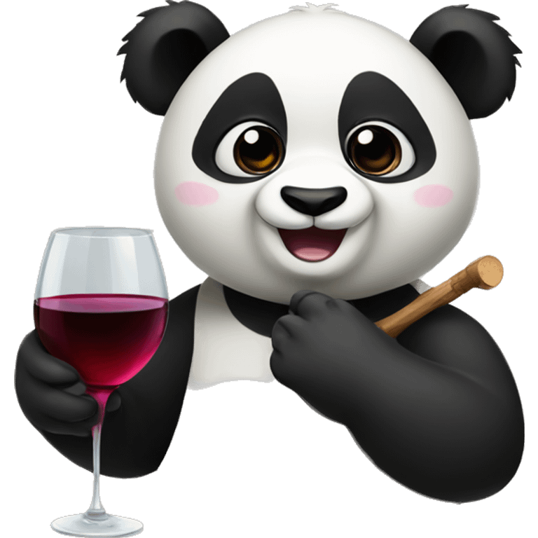 panda with wine emoji