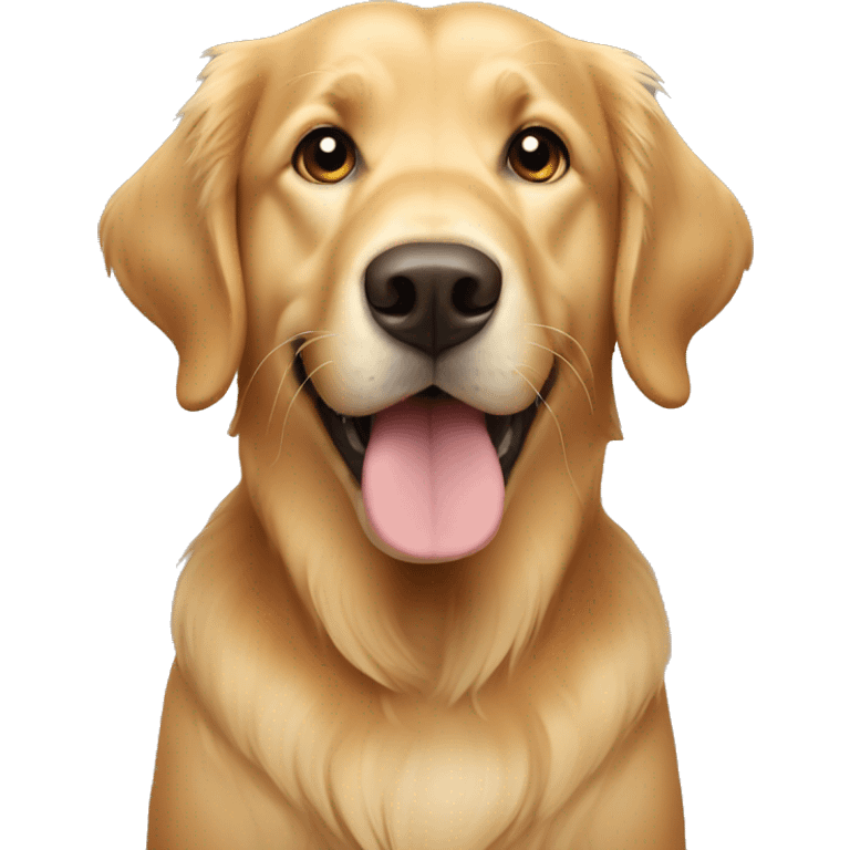 short haired golden retriever-looking dog with dark brown eyes emoji