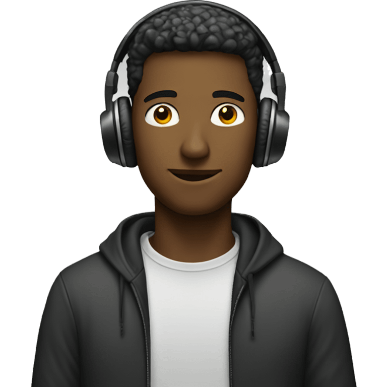 male portrait with headphones emoji