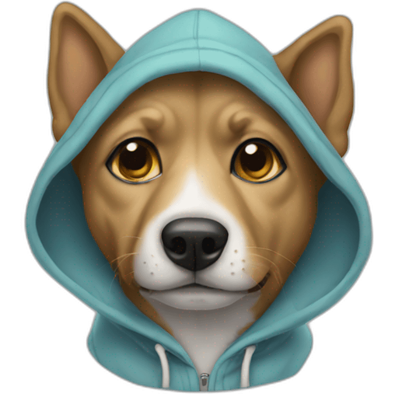 Dog wearing a hoodie emoji